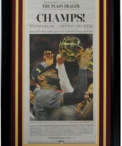 B08WBZZMFK Cleveland Plain Dealer Cavaliers 2016 NBA Champs LeBron Newspaper Framed 157843