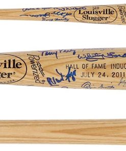 B08WJNGMH8 MLB Hall Of Famers Autographed Bat with Multiple Signatures - JSA SM2914 - Autographed MLB Bats