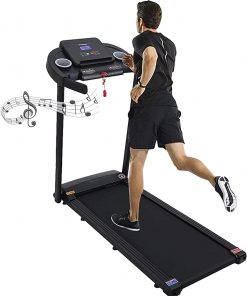 B08VRGFZLS 2.5HP Folding Electric LCD display Motorized Running Treadmill Speakers BT for Home Jogging with Incline Portable Space Saving Fitness Running Electric Indoor Exercise Workout Office Physical Training