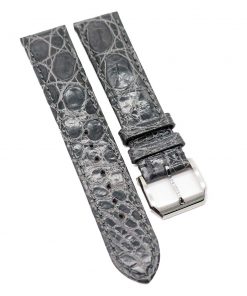 B08SQ2W8YW 20mm Waxed Iron Gray Alligator Leather Watch Strap