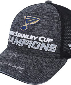 B08T6F9FSH Robert Bortuzzo St. Louis Blues Autographed 2019 Stanley Cup Champions Locker Room Cap with"2019 SC Champs" Inscription - Autographed NHL Hats