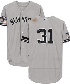 B08VKWCQB9 Aaron Hicks New York Yankees Autographed Game-Used #31 Gray Jersey from Game 6 of the 2019 ALCS vs. Houston Astros with"GU 2019 ALCS GM 6" Inscription - MLB Autographed Game Used Bats