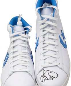 B08T2226XW Larry Bird Signed Boston White Converse High Top Shoe Bird Hologram BAS
