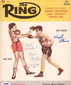 B009ZLJR9U Virgil Akins & Vince Martinez Autographed Signed Magazine Cover PSA/DNA #Q95619