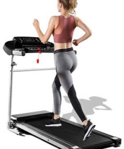 B08T1XXXXH Merax Folding Treadmill, Desktop Electric Treadmill with LCD Display and Cup Holder, Easy to Assemble, Suitable for Home Office Jogging, Black