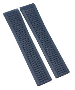 B08TZYPH8V 21mm Curved End Navy Blue Rubber Watch Strap For Patek Philippe Aquanaut 5167
