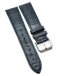 B08W9Q74G4 21mm Prussian Blue Alligator Leather Watch Strap