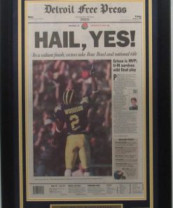 B08WPNYP3C Michigan 1997 National Champs Detroit Free Press Newspaper Framed 157898