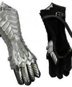 B08TTR8TW9 Silver Finish Nazgul Gauntlets Steel Medieval Armor Gloves