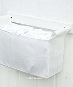 B08W736JMK My stuff stylish wall hanging organizer with canvas bin and wooden pegs