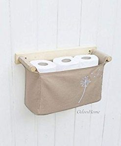 B08W6VVZD4 My stuff stylish wall hanging organizer with canvas bin and wooden pegs