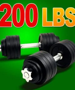 B008CTLHZS MTN Gearsmith New one Pair of 200 Lbs (100lbs x 2pc) Adjustable cast Iron Dumbbell kit with Stainless Steel Handle