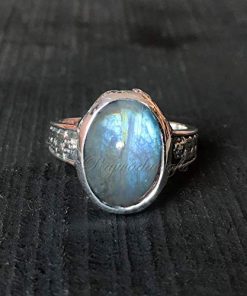 B08TWZT1VS Rainbow Moonstone Ring, Signet Ring, 925 silver ring men, Signet Ring For Men, Husband Gift Stylish Ring Men, Handmade, Moonstone Ring Men