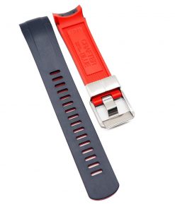 B08V193R4K Crafter Blue 22mm Curved End Navy Blue/Red Vulcanized Rubber Watch Strap For Tudor Black Bay 41mm