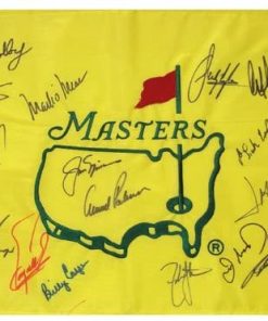 B0036PZWMC Masters Golf Pin Flag Autographed by 15 Former Champions #18