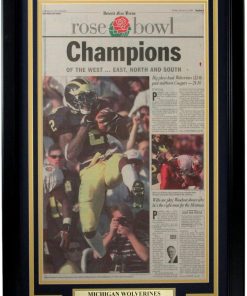 B08WPH3X3B Michigan 1997 National Champs Detroit Free Press Newspaper Framed 157864