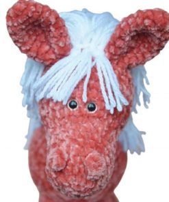 B08WHYCT2Z Red Velvet Horse Stuffed Animal, Crochet Plush Toy