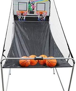 B08TZXBHJZ Wintue Indoor Home Dual Shot Basketball Arcade Game - Kids Electronic Basketball Game - Official Folding Basketball Hoop Arcade Game with Scoreboard
