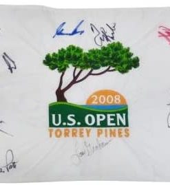 B0036PU790 2008 US Open (Torrey Pines) Embroidered Golf Pin Flag Autographed by 16 Former Champions #1