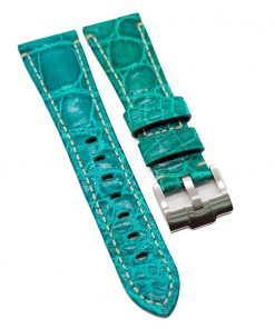 B08W9TTBF5 22mm Green Alligator Leather Watch Strap