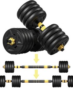 B08W23FZ4T KHRS Weights Dumbbells Set Adjustable to 44/66/88 Lbs, Free Weight Set for Men and Women Home Weight Set Fitness Barbell Set with Connecting Rod Gym Workout Exercise Training