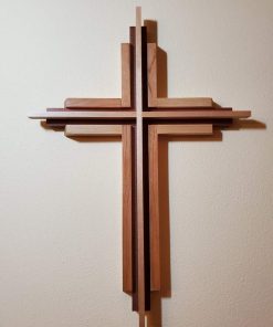 B08V5H8VFD Wood Cross 3-Dimensional Solid Wood Sapele, Cherry, Birch
