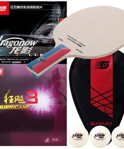 B08RZBD7BH Loki RXTON 1 Carbon Blade with DHS Hurricane 3 and Dragonow Table Tennis Rubber, Assembled Ping Pong Racket