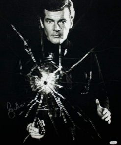 B08W2L4L73 Authentic Autographed Roger Moore 16X20 James Bond Shattered Glass ~ JSA Authenticated