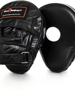 B004GBFBTO Pro Impact Curved Focus Mitts - Shock Absorbent Training Hand Pads - Ideal for Karate Boxing MMA Muay Thai or Fighting Sports Training Genuine and PU Leather