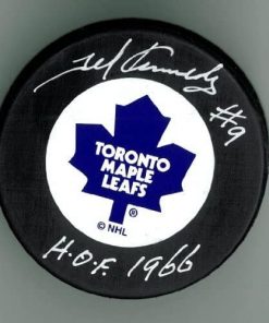 B009ED6XEQ Ted Kennedy Autographed Maple Leafs Puck w/ "HOF"
