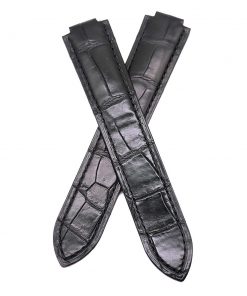B08W9JKN8N 20mm Black Alligator Leather Watch Strap For Cartier Ballon Blue 42mm
