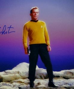 B08W2KPV5S Authentic Autographed William Shatner Star Trek 16X20 Standing On Rock *Blue/Left JSA W Auth