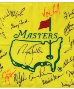 B003YGRWW6 Masters Golf Pin Flag Autographed by 26 Former Champions #10 - Autographed Golf Pin Flags