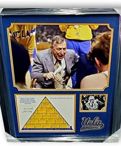 B08SLM74LV John Wooden Hand Signed Autograph Pyramid Of Success Photo Custom Framed GA COA