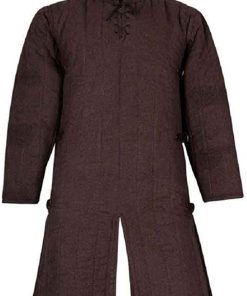 B08TTTV54F New Brown Gambeson Medieval Outfit Knight Armor Clothing padded armor, quilted gambeson,SCA/Hema/LARP Dress and Jacket armor