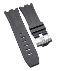 B08TZQJ6VD 28mm Black FKM Rubber Watch Strap For Audemars Piguet Royal Oak Offshore