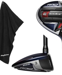 B08WPXL64G Cobra Golf 2021 RADSPEED Men's Fairway Bundle with PlayBetter Premium Caddy Towel | Radial Front/Back Weighting, Lamkin Grip