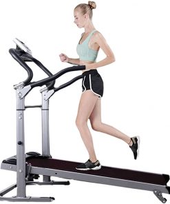 B08VJ3SW69 Foldable Treadmills for Home, Manual Walking Treadmill Non-Electric Mechanical Treadmill with Auto Incline, LED Display and Adjustable Armrest Height, 330 LB Max Weight