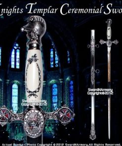 B0091K4AQK Etrading Freemasonry Knights Templar Masonic Ceremonial Sword Silver Regalia 27" Blade