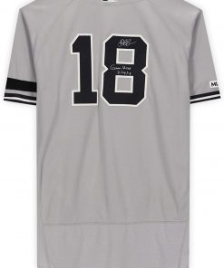 B08T6DTMNH Didi Gregorius New York Yankees Autographed Game-Used #18 Gray Jersey vs. Texas Rangers on September 29, 2019 with"Game Used 9-29-19" Inscription - MLB Autographed Game Used Bats