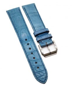 B08W9RP36R 20mm Olympic Blue Alligator Leather Watch Strap