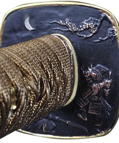 B0069U857U Handmade Sword - Functional Japanese Plum Blossom Samurai Wakizashi Sword, Fully Hand Forged, 1045 Carbon Steel, Full Tang, Sharp, Warrior and Fuji Tsuba, Brown Scabbard with Golden Dotted Patern