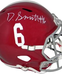 B08W8TM3JY Authentic Autographed Devonta Smith Alabama Crimson Tide Full Size Riddell Speed Replica Helmet ~ JSA