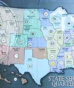 B0088YV0PO 1 D Complete 56-coin"D" State Quarter Series Set with State & Territory Quarter Map Uncirculated