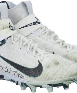 B08VGVQTRV Carson Wentz Philadelphia Eagles Autographed Game-Used White Nike Cleats vs. Dallas Cowboys on December 22, 2019 - Size 13 - Autographed NFL Cleats