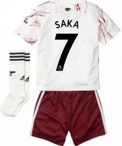 B08VS8GLHV Bukayo Saka 2020 2021 Little Kids Away Football Kit