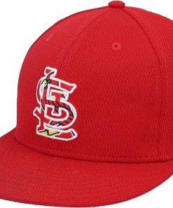 B08V3YT49H Paul Goldschmidt St. Louis Cardinals Game-Used Red Batting Practice Cap from the 2020 MLB Season - Size 7 1/4 - Game Used MLB Hats