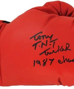 B08TP6PTVN Tony Tucker Signed Everlast Red Boxing Glove w/1987 Champ