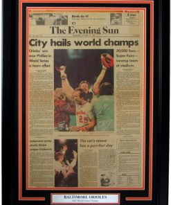 B08WPTYDPH Orioles 1983 World Series Champs The Evening Sun Newspaper Framed 157889