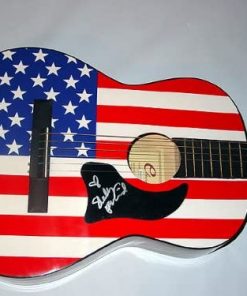 B0085AYZEE SHELLY FAIRCHILD Autographed Signed USA FLAG Guitar PSA/DNA AFTAL